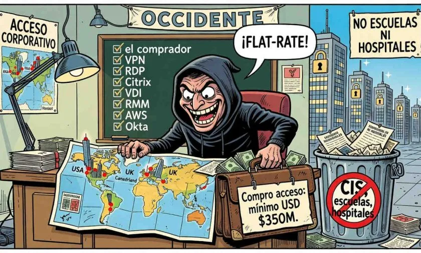 Comprador en la dark web busca acceso a redes de empresas millonarias en Occidente