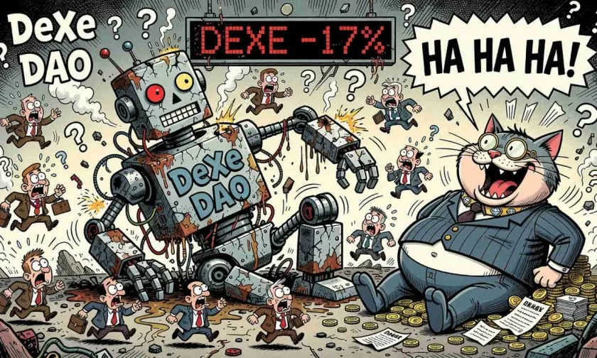 DeXe colapsa 17% en 24 horas mientras el mercado de gobernanza DAO se desangra