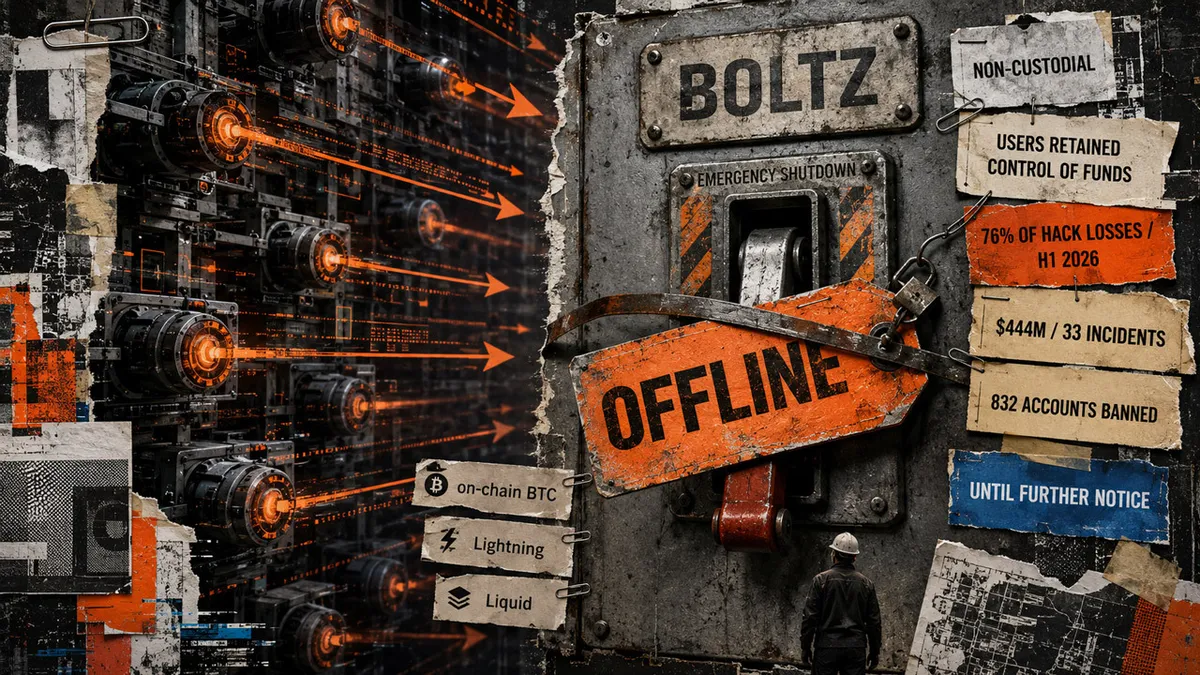 Boltz shuts down as AI hacking risk forces crypto back to custodians