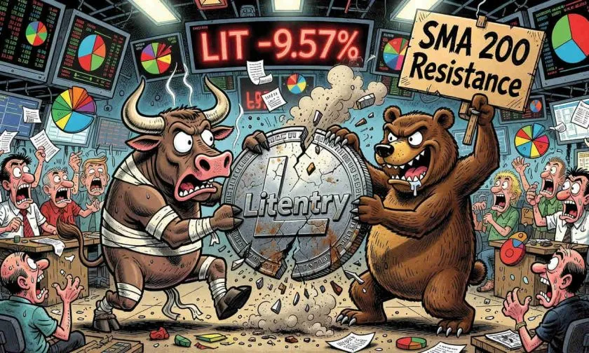 Litentry (LIT) se desploma un 9.57% en medio de señales de agotamiento del rebote