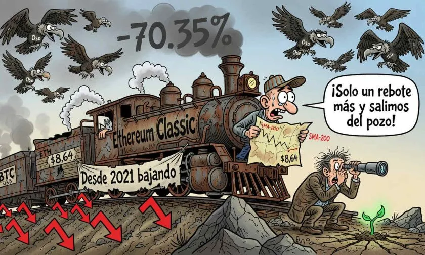 Ethereum Classic rebota un 1,5% pero sigue en caída libre: ¿suelo o trampa alcista?