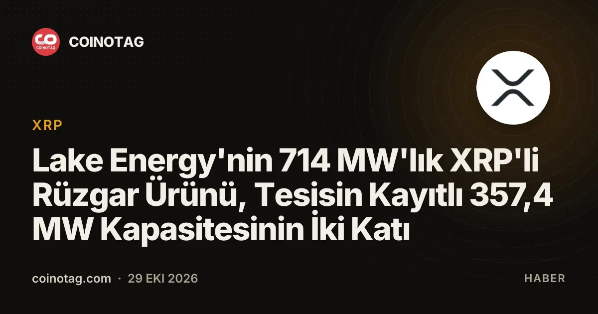 Lake Energy projelerindeki 714 MW XRP rüzgar ürünü kayıtlı sınırın iki katına ulaştı