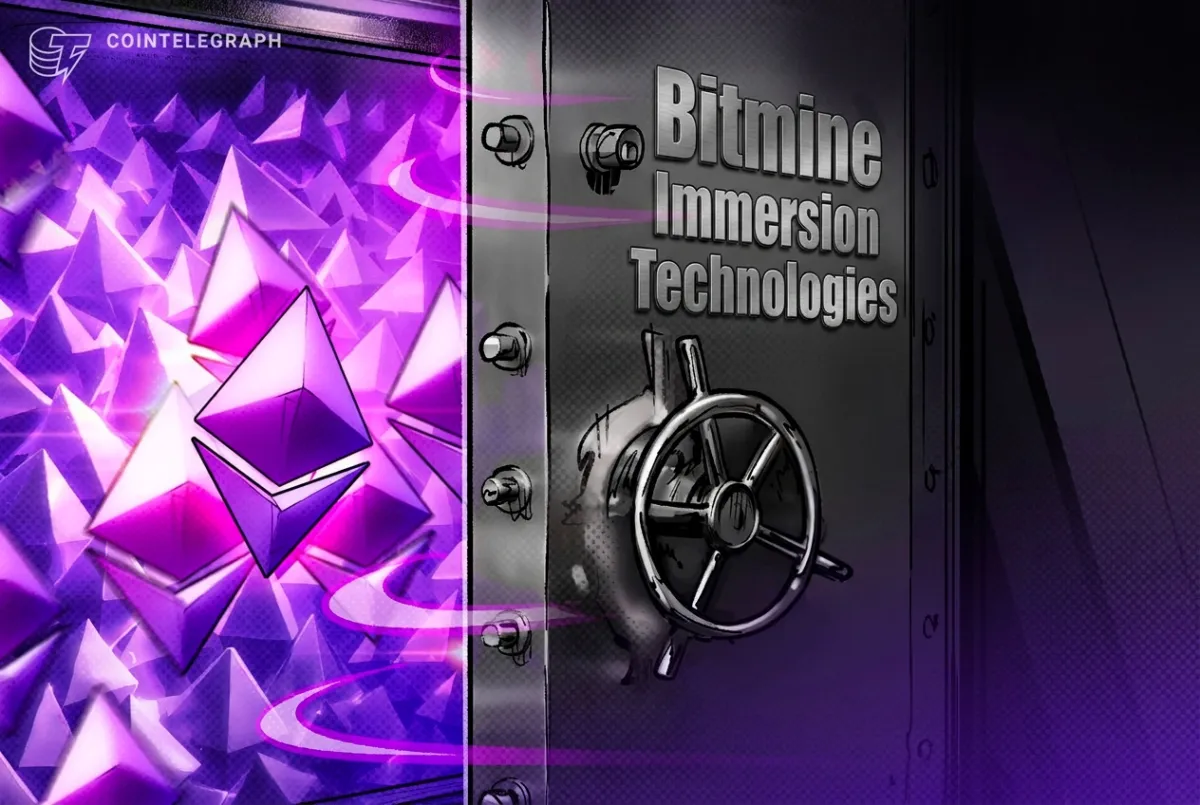 Bitmine compra mais US$ 19,6 milhões em Ether e se aproxima da meta de 5% da oferta