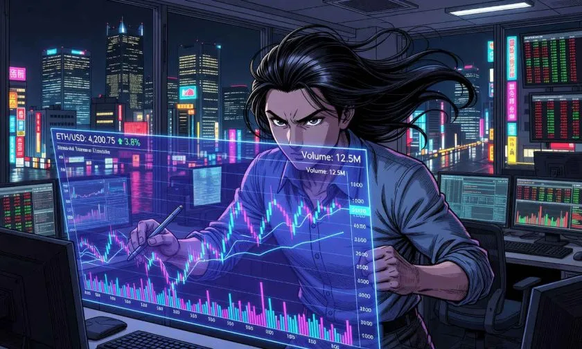 Ethereum retrocede a 2.111 dólares con volumen en descenso
