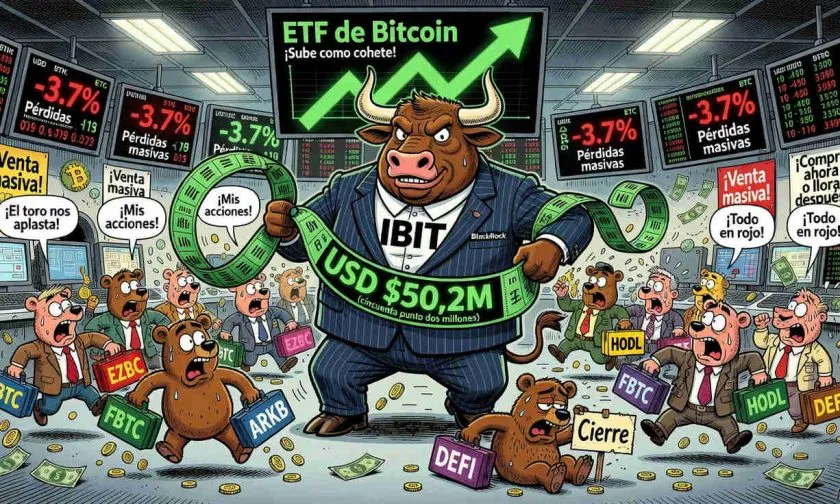 La entrada de USD $50,2 millones de Blackrock compensa las ventas y los ETF de Bitcoin se vuelven verdes