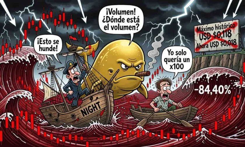 Midnight ($NIGHT) cae 5,51% y acumula una pérdida del 84,40% desde su pico histórico