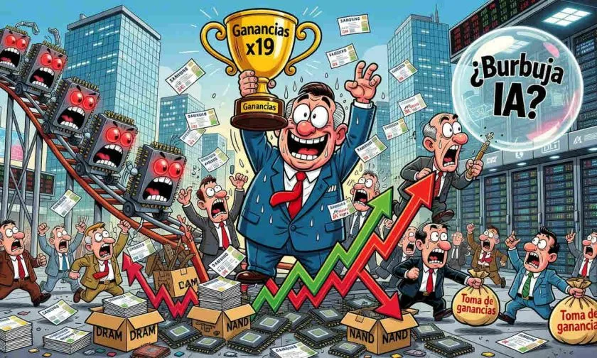 Samsung gana 19 veces más, pero sus acciones caen por temor a una burbuja en chips de IA
