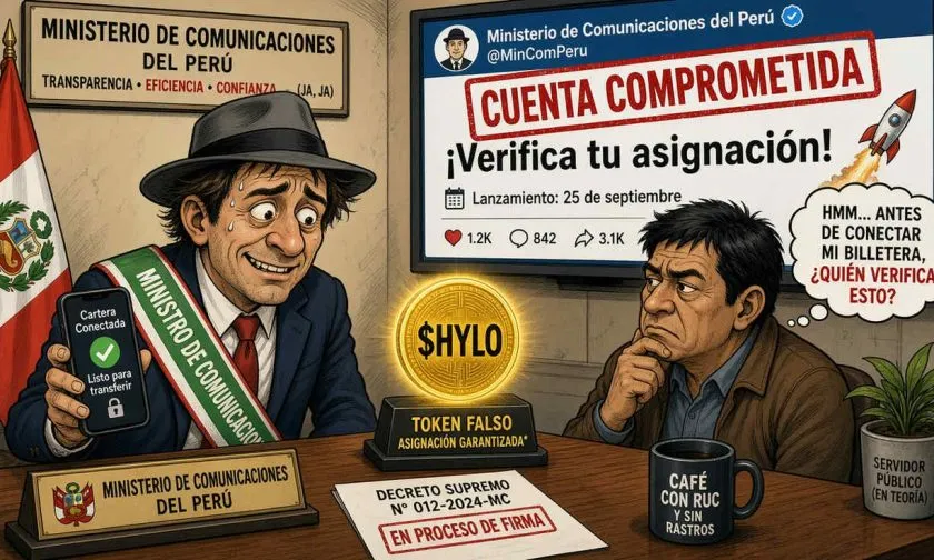 Hackean cuenta del Ministerio de Economía de Perú para promocionar token falso HYLO