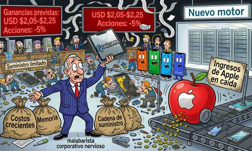 Qualcomm anticipa un débil trimestre y acelera la caída de los ingresos ligados a Apple