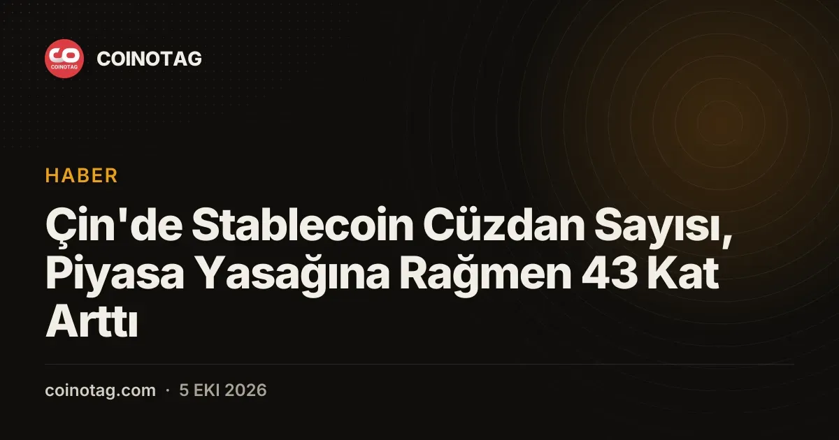 Çin'de stablecoin cüzdanları iki yılda 43 kat artarak 104,1 milyar dolar işlem yaptı