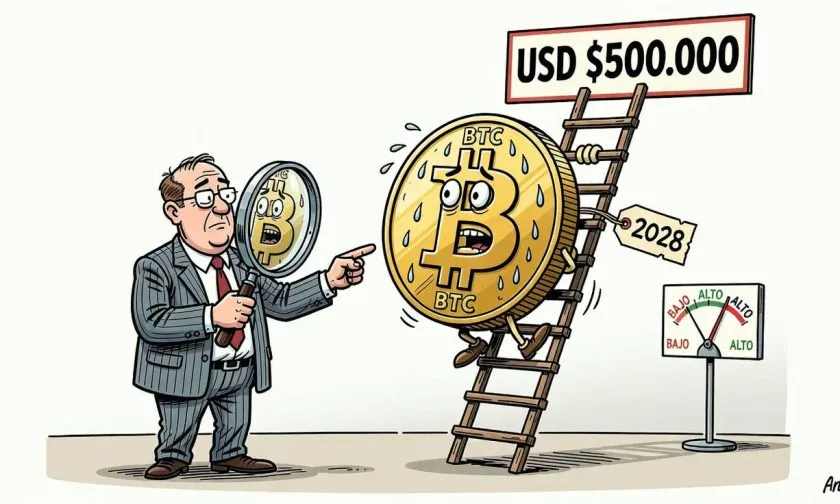 Bitcoin a USD $500.000 para 2028: la apuesta del CEO de Volmex
