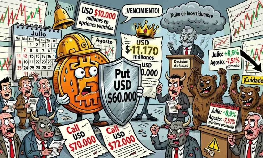Operadores se preparan para un agosto bajista y se protegen contra Bitcoin a USD $60.000