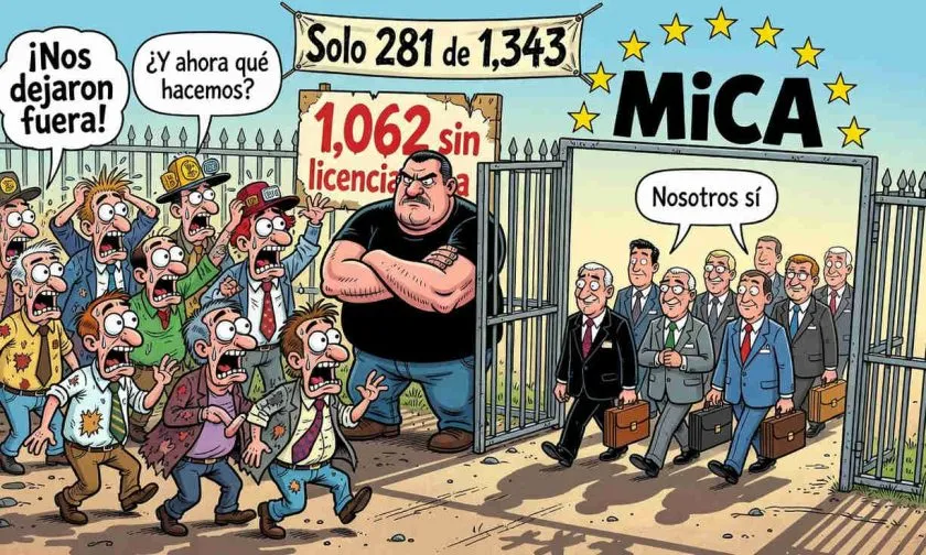 MiCA deja fuera a 1.062 empresas cripto: solo 281 lograron la licencia