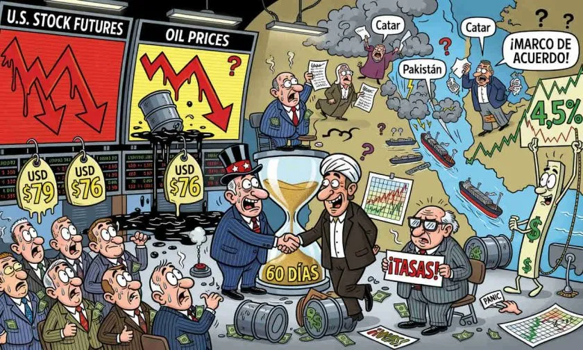 Futuros de Wall Street caen mientras diálogo entre EE. UU. e Irán enfría al petróleo