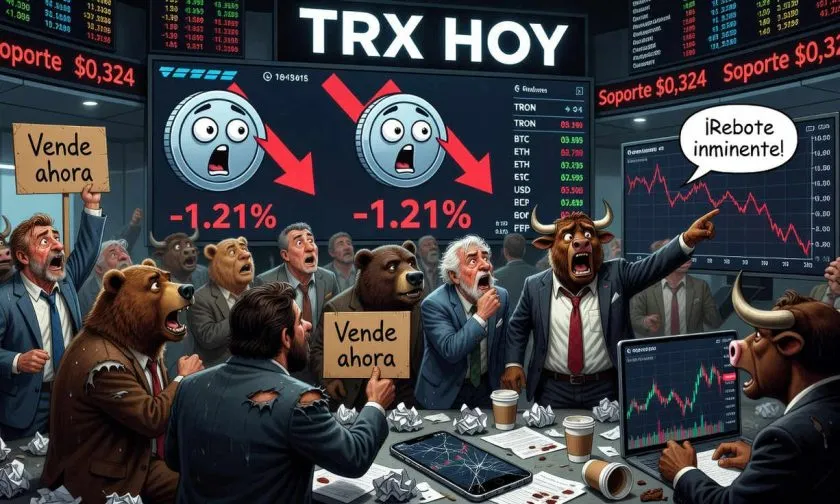 TRX en zona de definición: El soporte de USD $0,324 se pone a prueba mientras el volumen flaquea