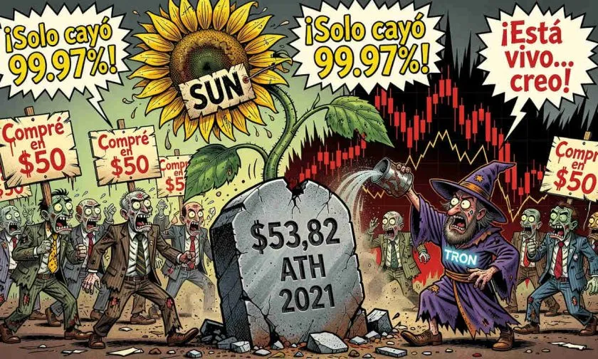 SUN ($SUN): el token que perdió el 99.97% de su valor desde 2021 y ahora cotiza en centavos