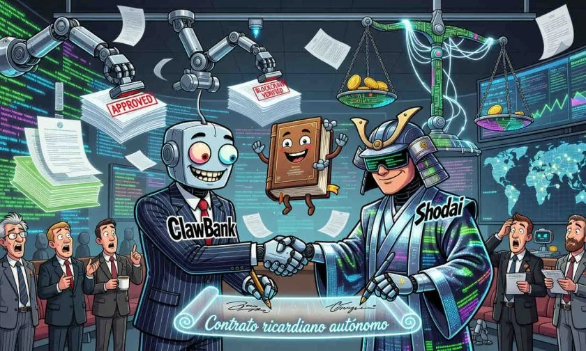 Agentes de IA ejecutan el primer contrato ricardiano autónomo con ClawBank y Shodai