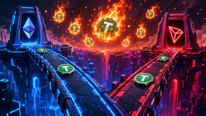 Tether quema USD $2.500 millones en USDT y contrae la liquidez en Ethereum y TRON
