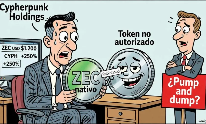 Cypherpunk niega vínculo con token de Robinhood mientras ZEC enfrenta críticas