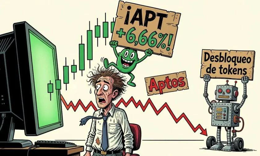 Aptos (APT) registra un salto del 6,66% y duplica su volumen diario