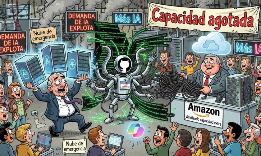 Microsoft recurre a Amazon por el auge de IA en GitHub y la presión de capacidad en la nube