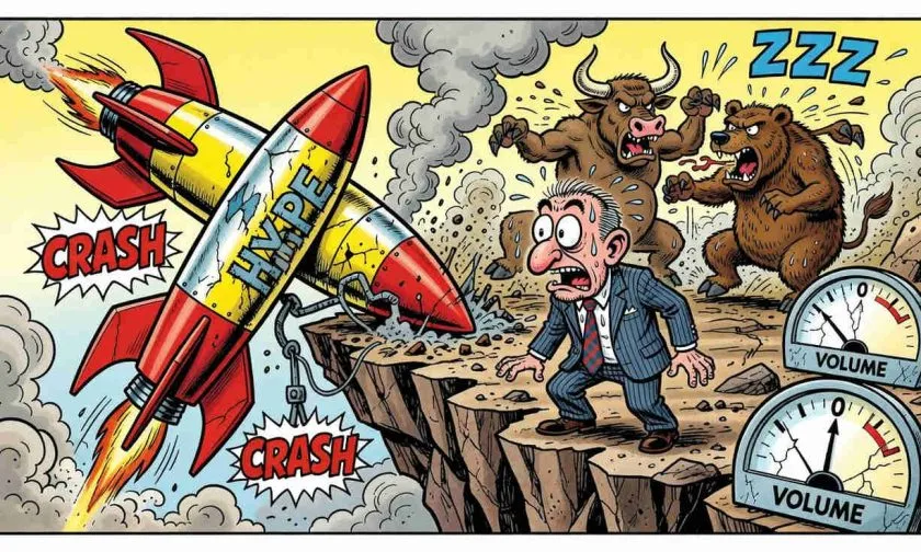 HYPE repunta un 2,49 % pero el colapso del volumen enciende alarmas