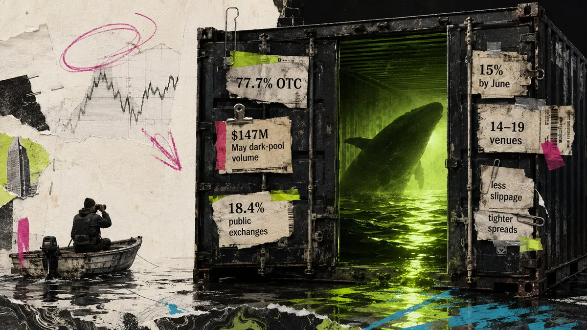 Institutional dark pools seized 15% of crypto volume, harming retail traders