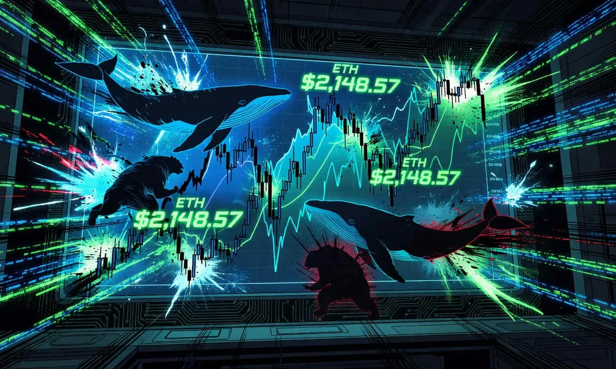 Ethereum sube 0,86% a USD $2.148,57 en sesión volátil