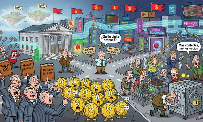 Bancos de EE. UU. solicitan que reglas para stablecoins alcancen DeFi y mercados secundarios