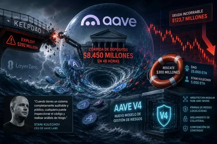 Aave defiende su resiliencia tras crisis que sacudió a DeFi por hack a KelpDAO