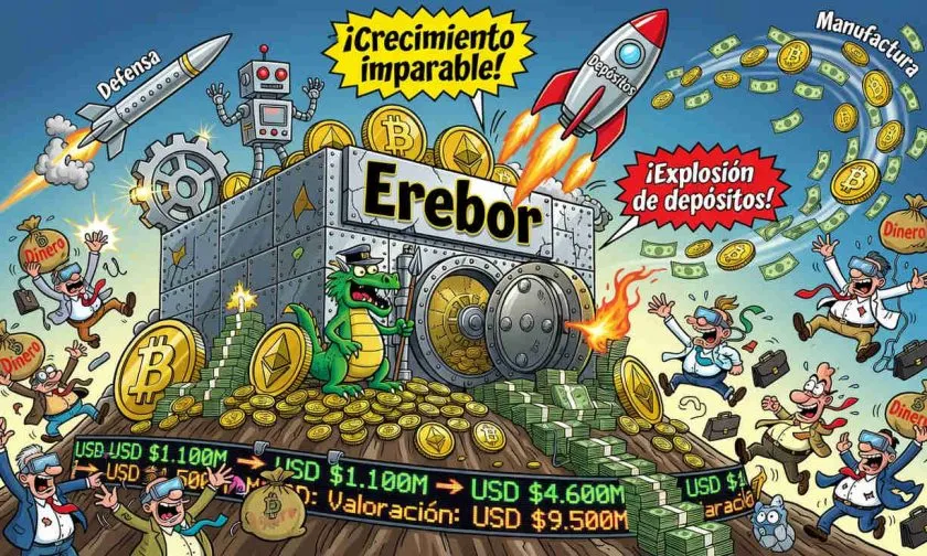 Erebor Bank busca USD $1.500 millones y duplica su valoración a USD $9.500 millones