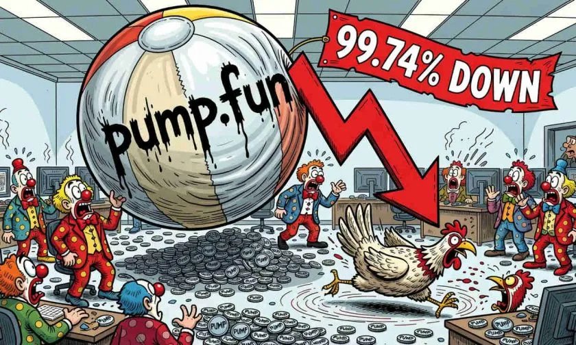 Pump.fun ($PUMP) se desploma un 99,74% desde su ATH y lucha por no caer a cero