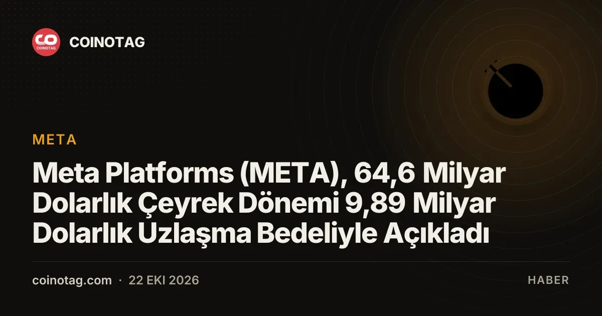 Meta Platforms üçüncü çeyrekte 64,6 milyar dolar gelir, uzlaşma bedeli 9,89 milyar dolar