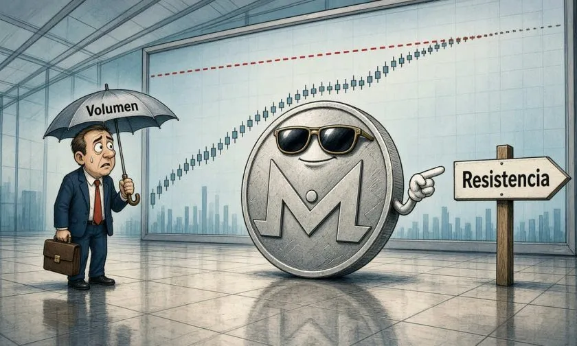 Monero XMR avanza 0,68% pero volumen débil y MACD bajista limitan su recuperación