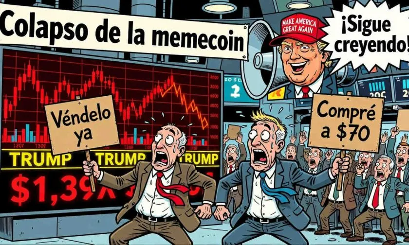 TRUMP se desploma: la memecoin oficial cae a mínimos de $1,39