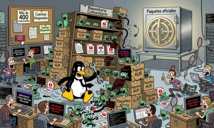 Arch Linux enfrenta ataque en AUR con más de 400 paquetes comprometidos por malware