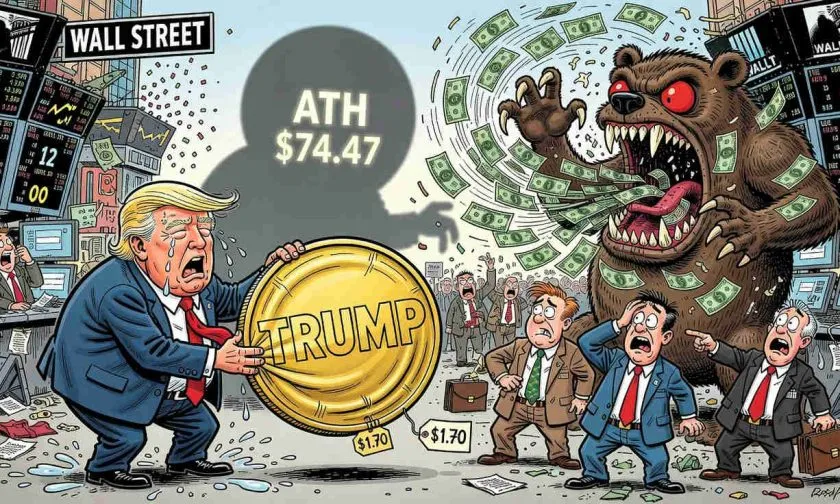 TRUMP se desploma un 5% y pierde el soporte de USD $1,70: ¿se acerca el fin del meme?