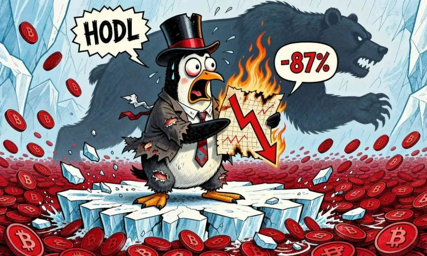 Alerta en $PENGU: Pudgy Penguins se desploma un 8,42% y pierde el soporte de los USD $0,0060