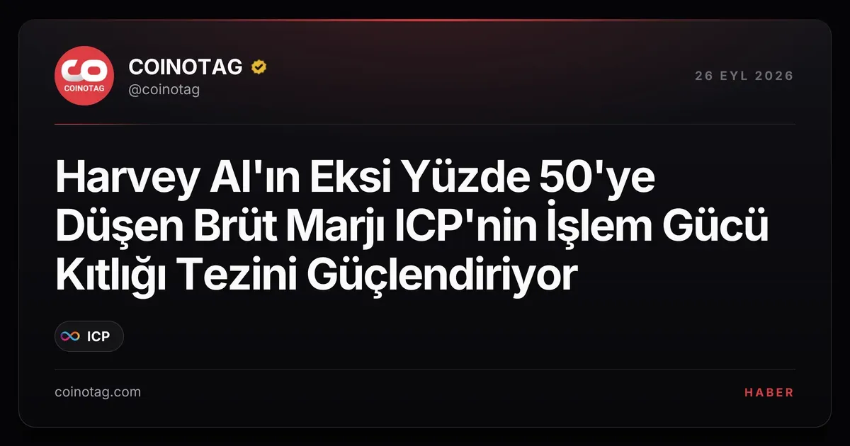 Harvey AI brüt marjı yüzde 50'den eksi yüzde 50'ye düştü, ICP işlem gücü endişeleri artıyor