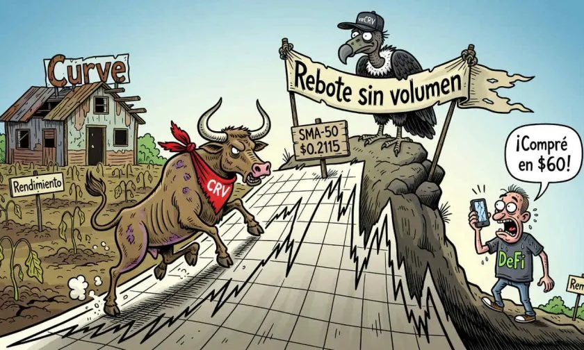CRV repunta un 4% sobre soportes clave mientras el volumen se desploma