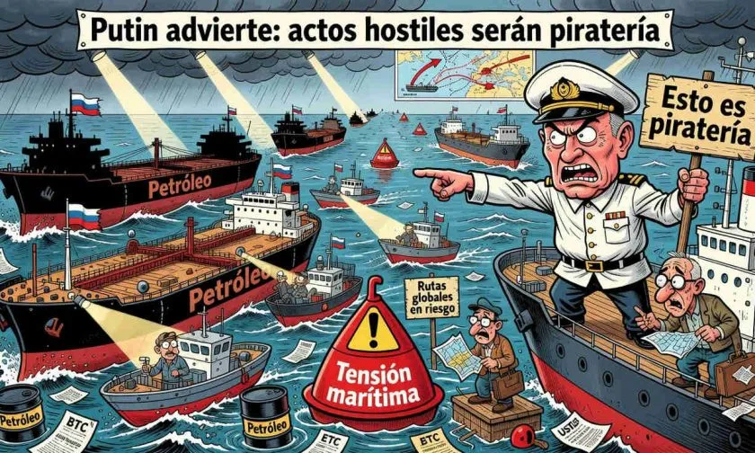 Putin advierte que Rusia tratará como piratería los actos hostiles contra sus barcos