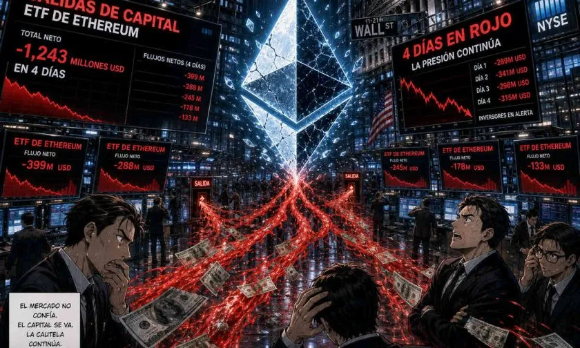 Los ETF de Ethereum acumulan salidas por USD $184 millones en su cuarto día de racha negativa