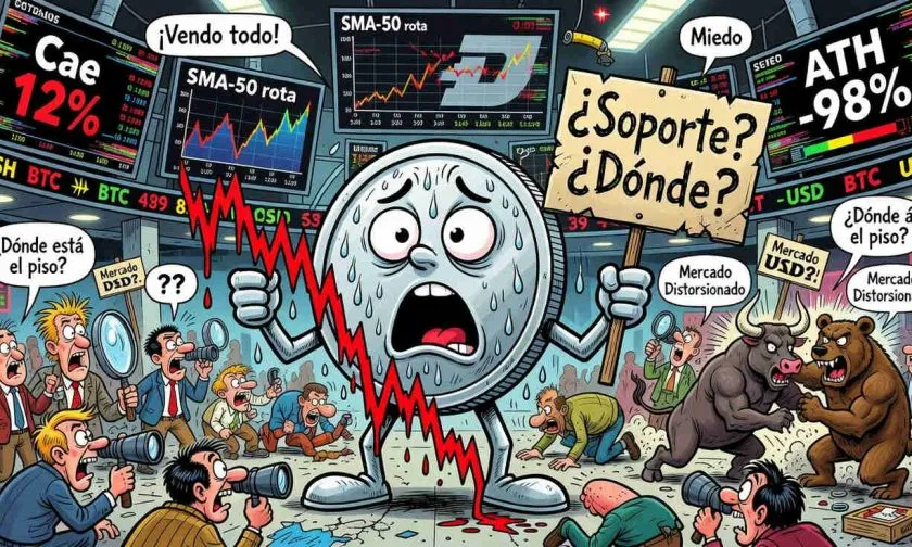 Dash enfrenta presión vendedora: cae 12% en el mes y se acerca a mínimos críticos