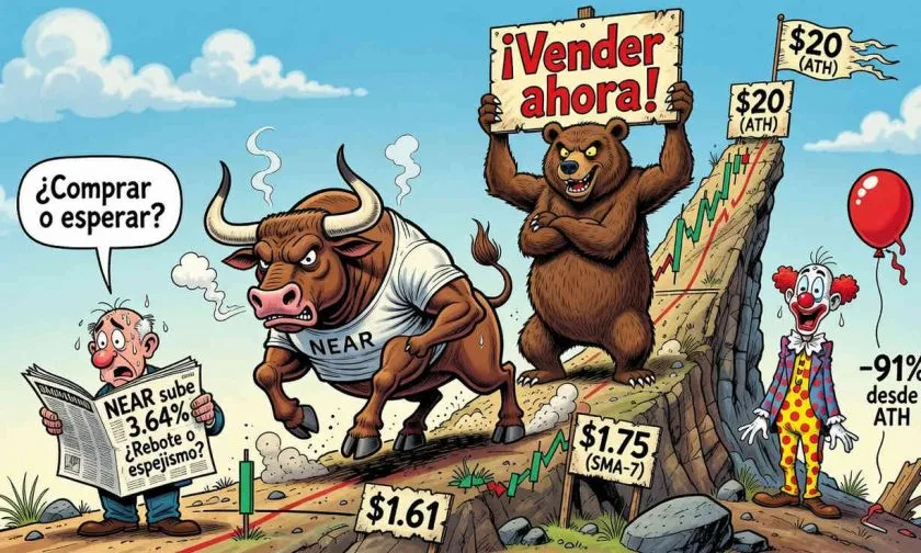 NEAR se recupera un 3.64% y desafía las medias móviles de corto plazo