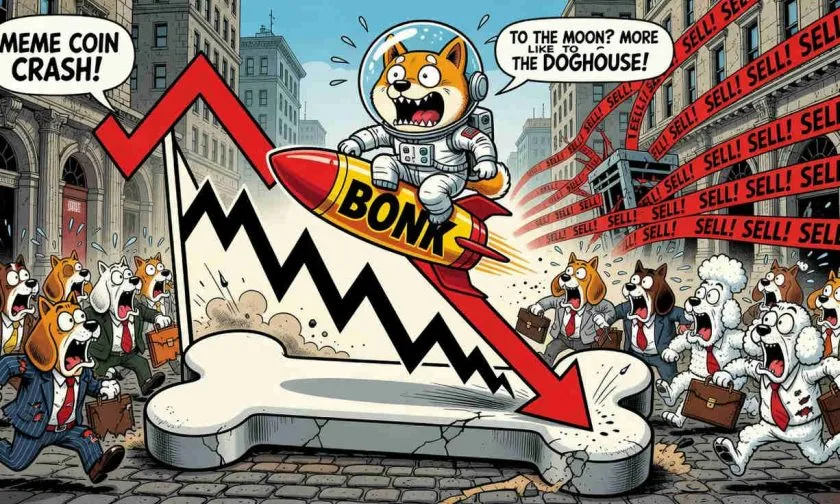 Bonk se desploma un 9.7% y borra esperanzas de rebote en el mercado memecoin