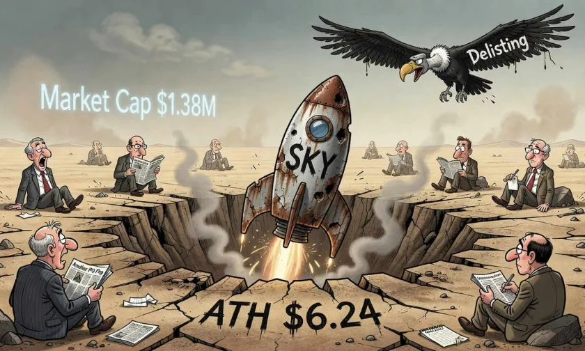 Skycoin intenta un rebote fantasma: la criptomoneda que perdió el 99% de su valor apenas genera USD $15 mil de volumen diario