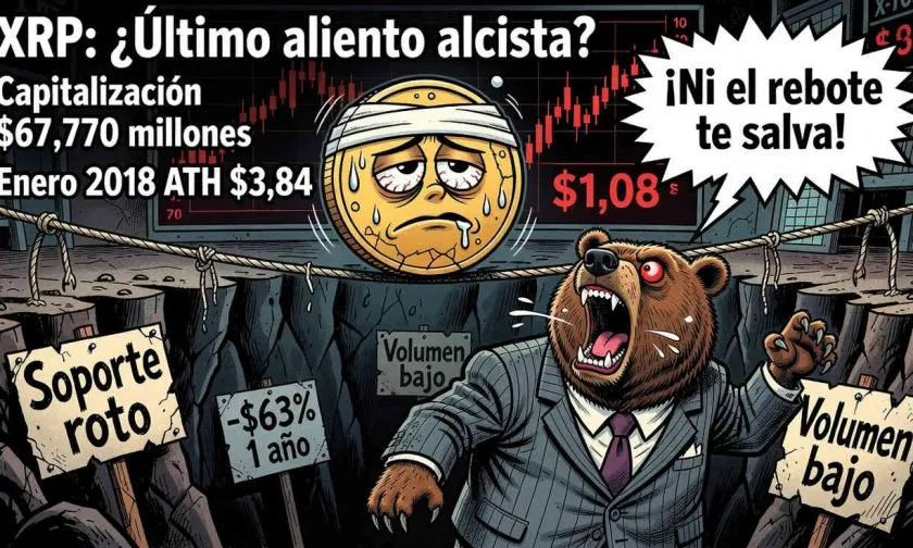 XRP lucha por recuperar $1,09 mientras el mercado cripto se tiñe de rojo