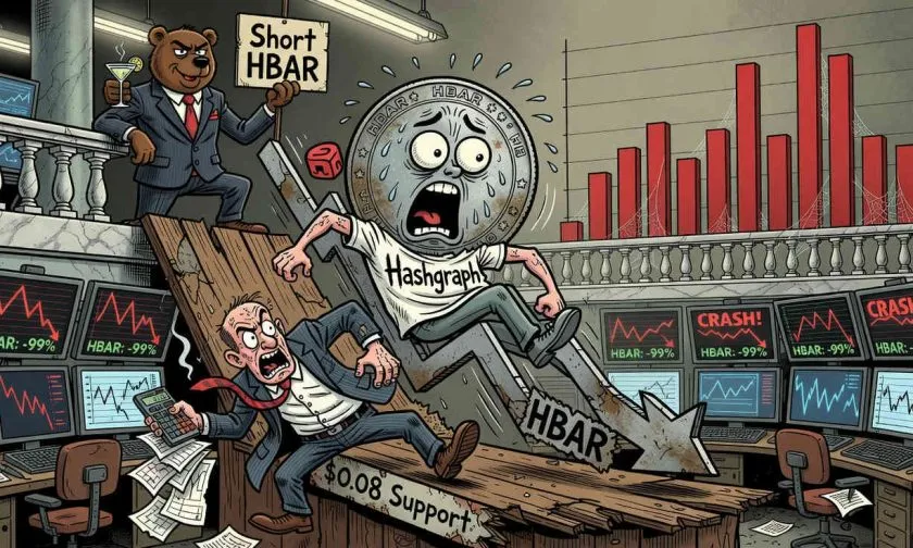 HBAR bajo presión: ¿puede el híper ciclo de Hedera sobrevivir al desplome de volumen del 66%?