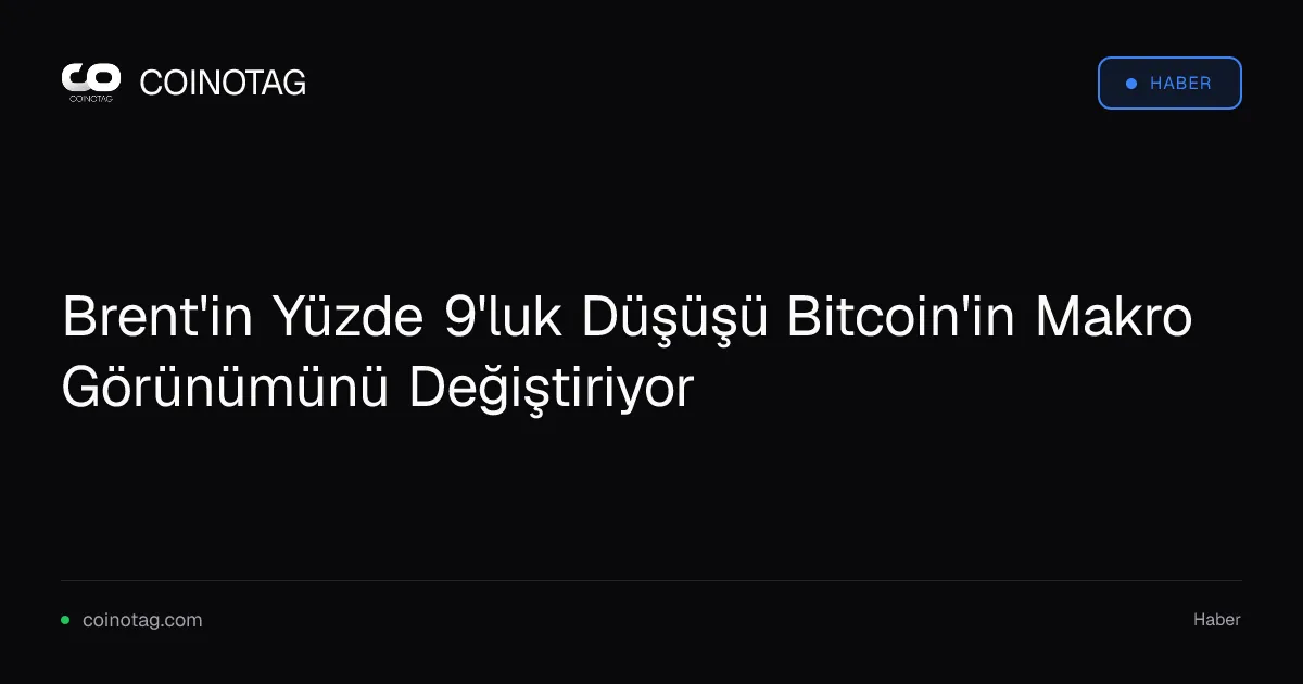 Brent'in Yüzde 9'luk Düşüşü Bitcoin'in Makro Görünümünü Değiştiriyor