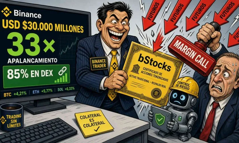 Binance expande uso de bStocks como garantía y volumen tokenizado supera los $30.000 millones